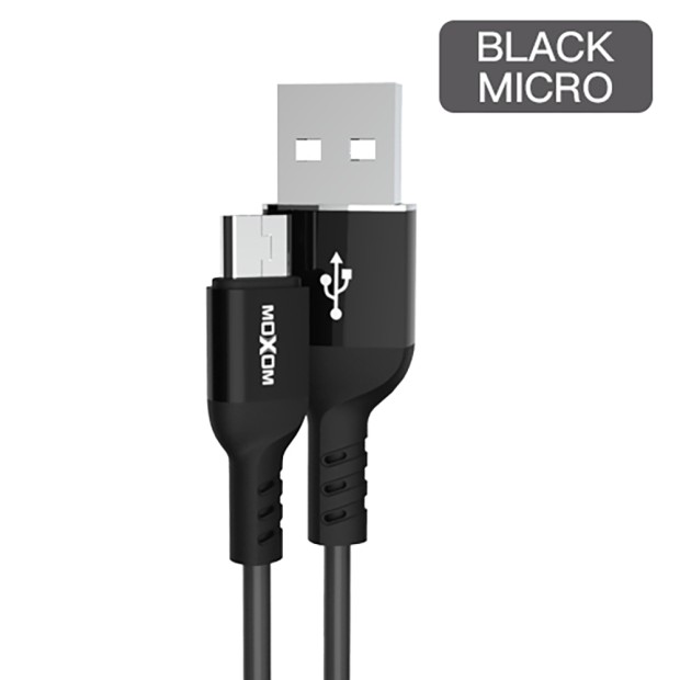 Moxom MX-KC14 Charger Adapter + MicroUSB Cable (Black)