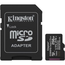 Карта памяти Kingston Canvas Select Plus Gen3 MicroSDXC 256Gb (UHS-1) (A1) (Class 10) + SD Adapter
