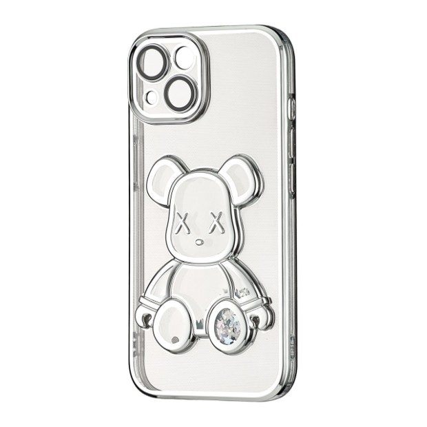 Чохол UMKU Bear Shine для Apple iPhone 15 (Срібний)