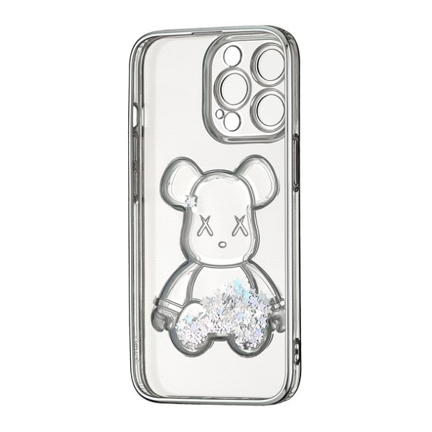 Чохол UMKU Bear Shine для Apple iPhone 13 Pro (Срібний)