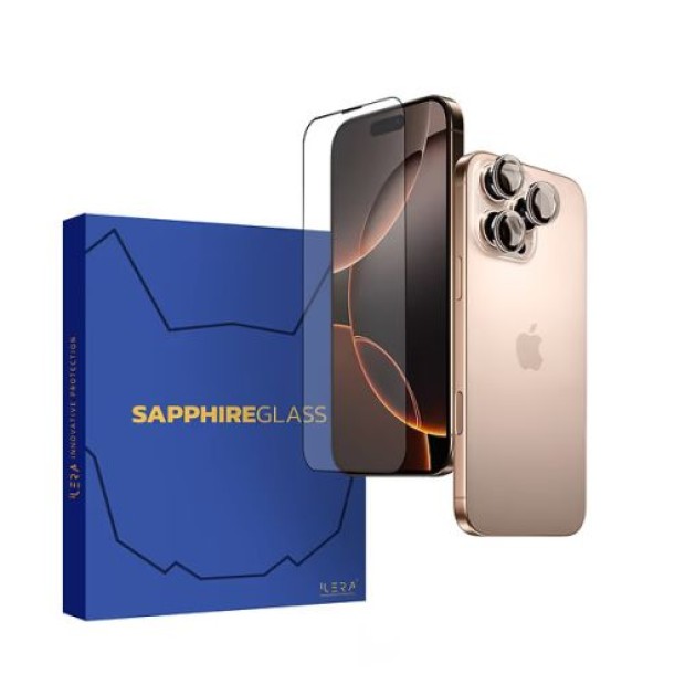Захисне скло iLera Sapphire Ultra+ Glass Apple iPhone 16 Pro Max (Чорний) iLSPDL+16PRMAX