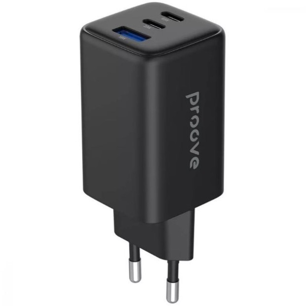 Чорний зарядний пристрій Proove Pure GaN 30W з одним портом Type-C (модель WCPU30012201).