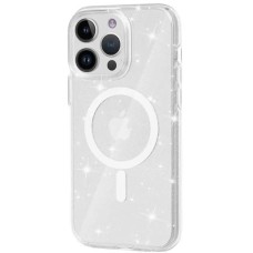 Накладка Blueo Crystal Pro Drop Resistance MagSafe для Apple iPhone 16 (Прозора з блискітками)