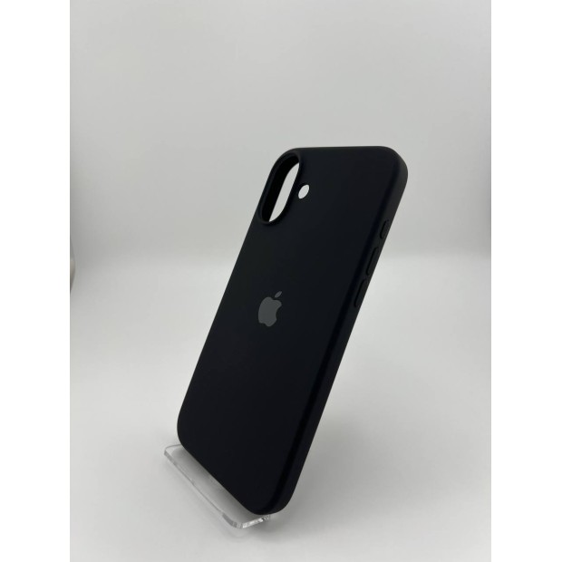 Оригінальний силіконовий чохол круглої форми для Apple iPhone 16 Plus (07) чорний.