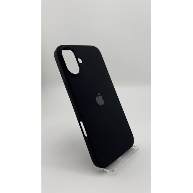 Оригінальний силіконовий чохол круглої форми для Apple iPhone 16 Plus (07) чорний.