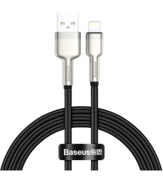 USB-кабель Baseus Cafule Metal Data 2.4A (1м) (Lightning) (Чорний) CALJK-A01