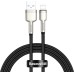 USB-кабель Baseus Cafule Metal Data 2.4A (1м) (Lightning) (Чорний) CALJK-A01