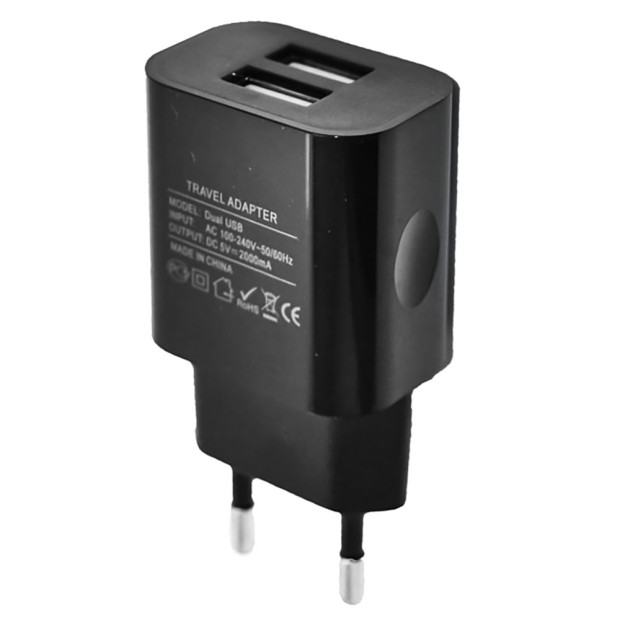 СЗУ-адаптер Profit 2USB 2A + кабель Lightning (Черный) (Уценка) (2 Категория)