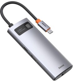 Перехідник USB HUB Baseus Baseus Metal Gleam 6-in-1 (Type-C) (Сірий) CAHUB-CW0G