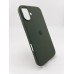 Силіконовий оригінальний круглий чохол для Apple iPhone 16 Plus (69) Atrovirens