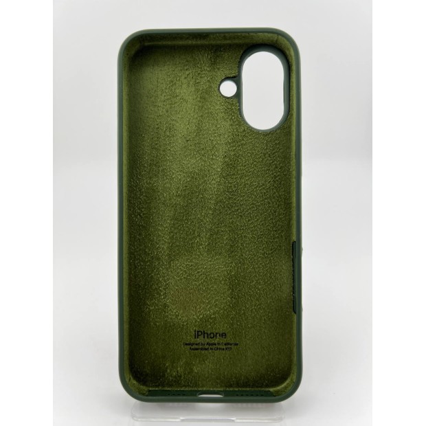 Силіконовий оригінальний круглий чохол для Apple iPhone 16 Plus (69) Atrovirens