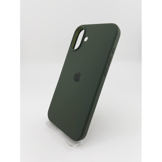 Силіконовий оригінальний круглий чохол для Apple iPhone 16 Plus (69) Atrovirens