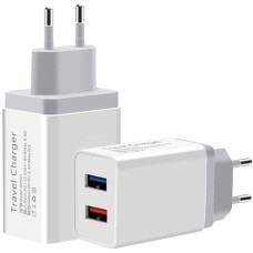 Мережевий адаптер XoKo WC-210 2.4A (2USB) (Білий) WC-210-WH (Уцінка) (Категорія 1)
