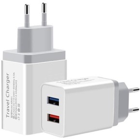 Мережевий адаптер XoKo WC-210 2.4A (2USB) (Білий) WC-210-WH (Уцінка) (Категорія 1)