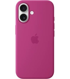 Силіконовий чохол з MagSafe для Apple iPhone 16 (Фуксія) (Оригінал)