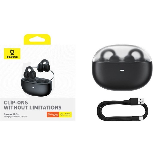 Беспроводные наушники-гарнитура Baseus AirGo 1 Ring TWS (Black)