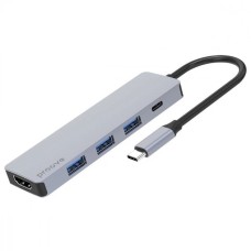Переходник USB HUB Proove Iron Link 5-in-1 (Type-C) (1 Type-C/ 3 USB 3.0/ 1 HDMI) (Silver)