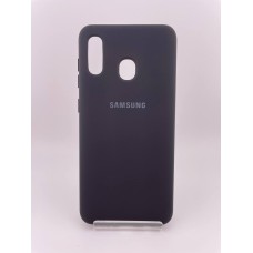 Силіконовий оригінальний чохол-логотип Samsung Galaxy A20  /  A30 (2019) (чорний)