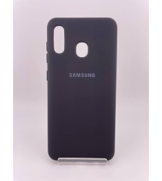 Силіконовий оригінальний чохол-логотип Samsung Galaxy A20  /  A30 (2019) (чорний..