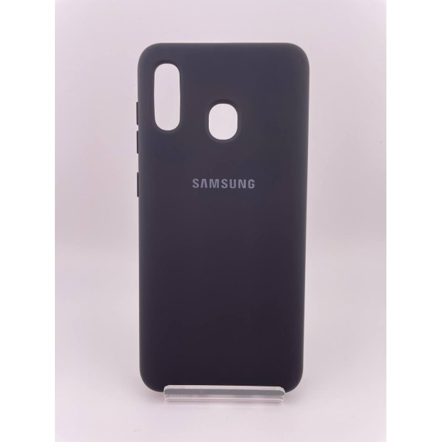 Силіконовий оригінальний чохол-логотип Samsung Galaxy A20  /  A30 (2019) (чорний)