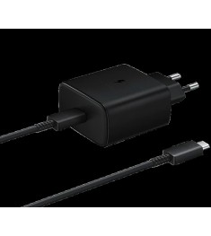 СЗУ-адаптер Samsung 45W (1Type-C) + кабель Type-C - Type-C (Чорний) (Оригінальна..