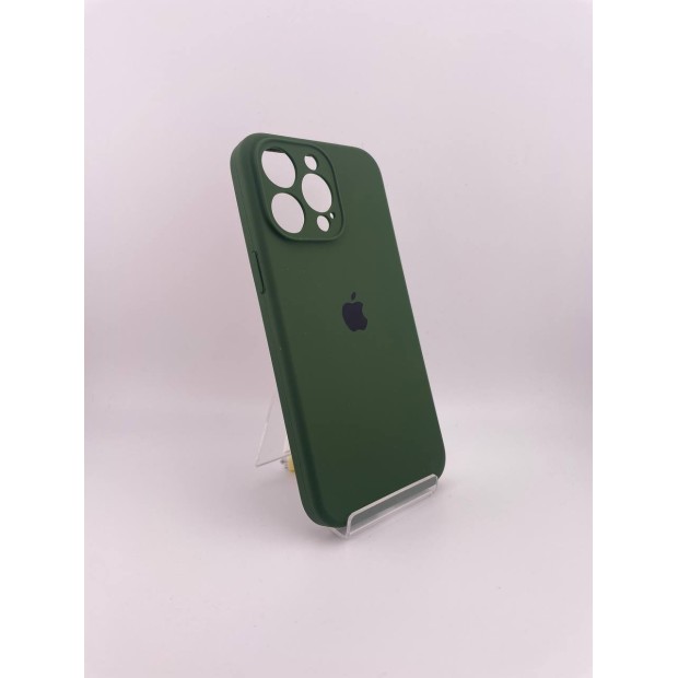 Силіконовий оригінальний чохол RoundCam для Apple iPhone 15 Pro Max (73) лісовий зелений