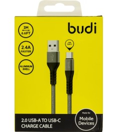 USB-кабель Budi Charge Sync (2m) (Type-C) (Серый) M8J197T (DC197T20H) U