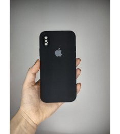Силіконовий чохол Original Square RoundCam для Apple iPhone X  /  XS (07) Чорний..