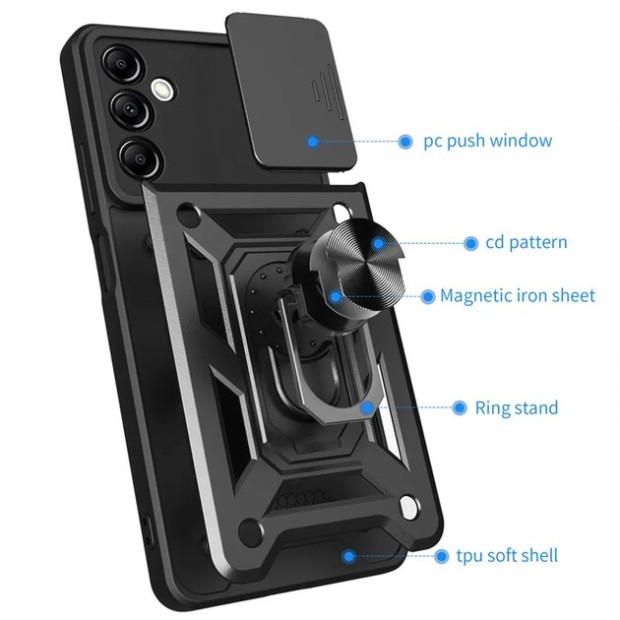 Броньований чохол Ring Serge Armor Case Samsung Galaxy S25 (ShutCam) (Чорний)