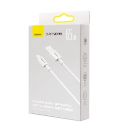 USB-кабель Baseus Superior (SUPERVOOC) 65W (1м) (Type-C) (Білий) CAYS000902