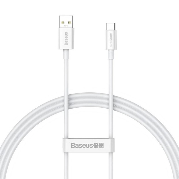 USB-кабель Baseus Superior (SUPERVOOC) 65W (1м) (Type-C) (Білий) CAYS000902