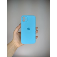 Силіконовий оригінальний квадратний круглий чохол для Apple iPhone 11 (20) синій