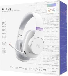 Бездротові ігрові накладні навушники-гарнітура Proove Gaming Bliss (Білий) GHBL0..