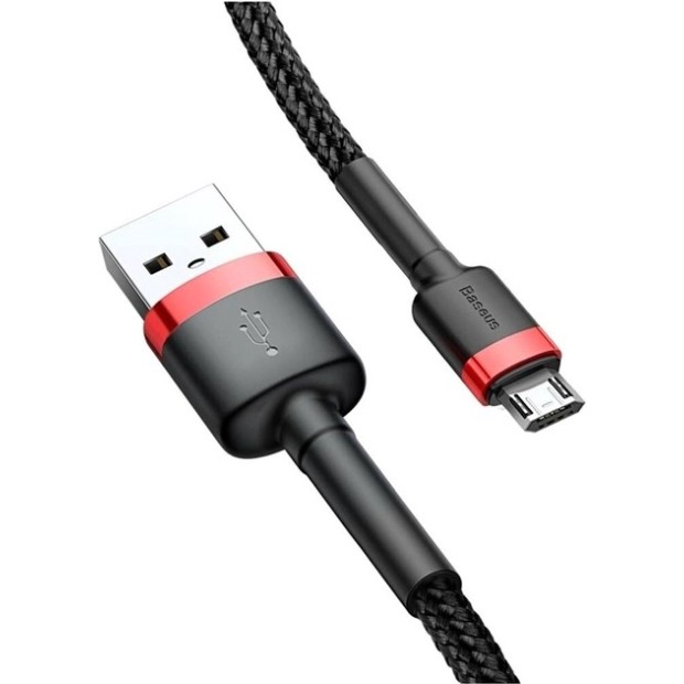 USB-кабель Baseus Cafule Special Edition 2A (3m) (MicroUSB) (Чёрный/Красный) CAMKLF-H91 USB-кабель Baseus Cafule Special Edition 2A (3m) (MicroUSB) (Чёрный/Красный) CAMKLF-H91