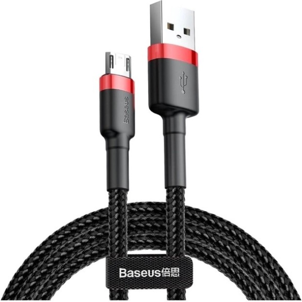 USB-кабель Baseus Cafule Special Edition 2A (3m) (MicroUSB) (Чёрный/Красный) CAMKLF-H91 USB-кабель Baseus Cafule Special Edition 2A (3m) (MicroUSB) (Чёрный/Красный) CAMKLF-H91