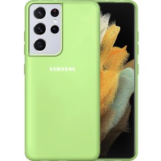 Силіконовий чохол Original 360 з логотипом для Samsung Galaxy S21 Ultra (зелений)