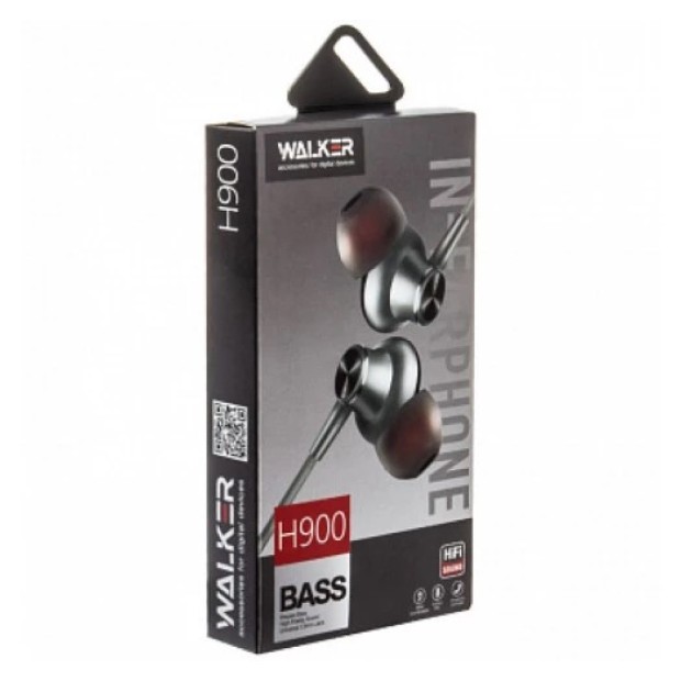 Провідні навушники-гарнітура вакуумні Walker H900 (Сірий)