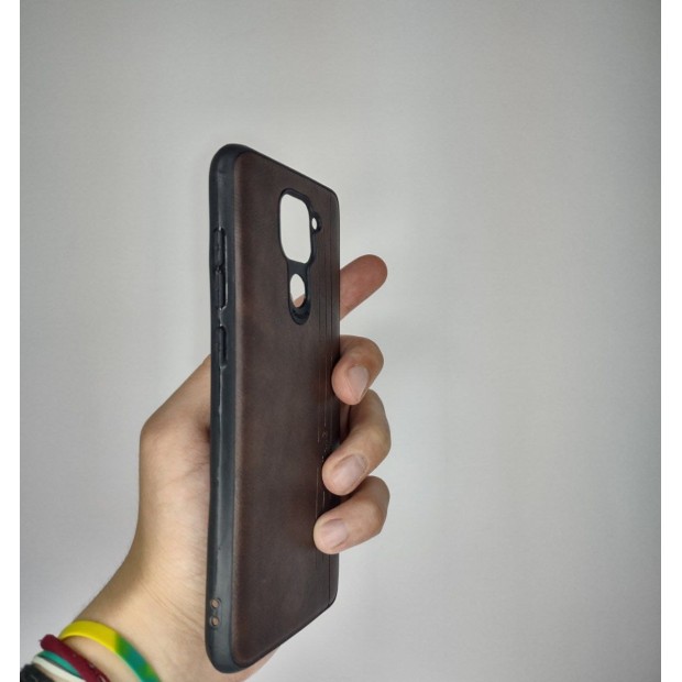 Чохол Leather Case для Xiaomi Redmi Note 9  /  Redmi 10X (Коричневий)