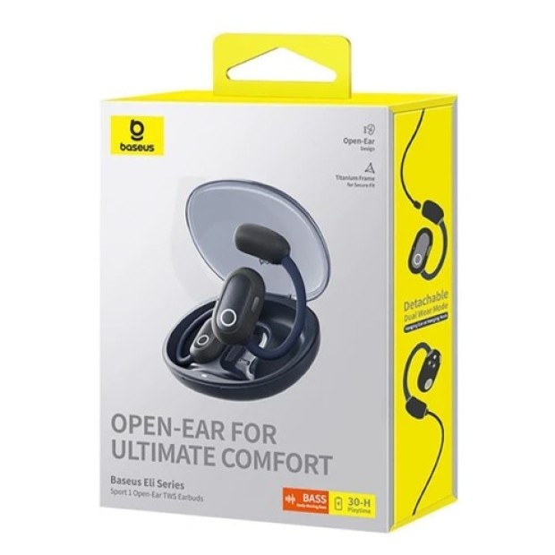 Бездротові навушники-гарнітура заушні спортивні Baseus Eli Fit Open-Ear True (чорні)
