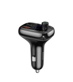 Baseus T Shaped S-13 36W QC3.0 2USB  /  QC4.0 1Type-C FM модульатор (Чорний) CCM..