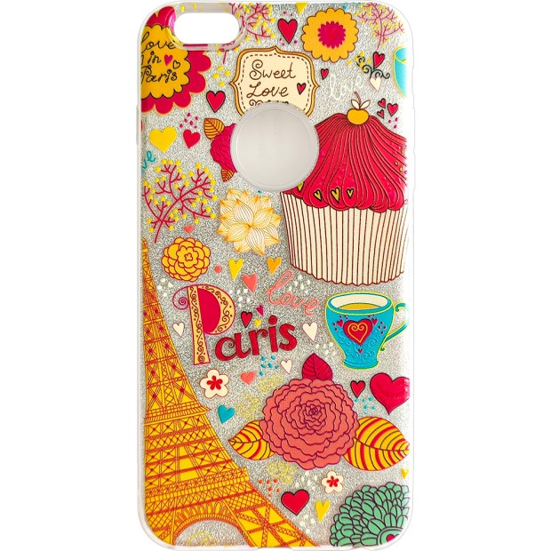 Силикон Glitter Apple iPhone 6 Plus / 6s Plus (Paris)