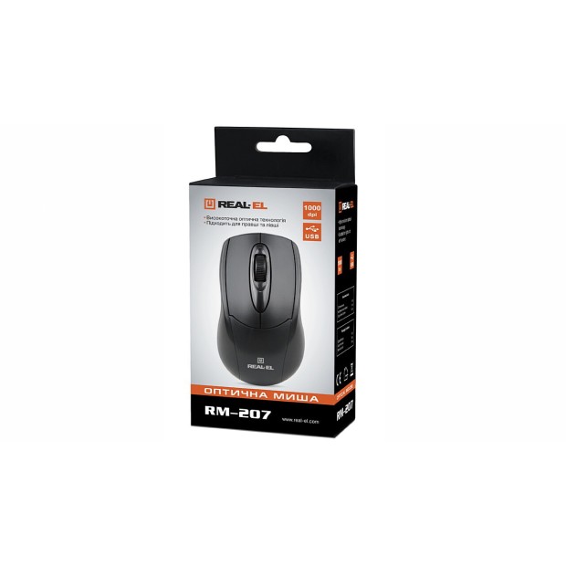 Миша дротова Real-El RM-207 (Чорний)