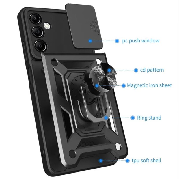 Бронь-чохол Ring Serge Armor Case для Samsung Galaxy M35 5G (ShutCam) (Чорний)