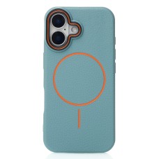 Чохол Beats з текстурою шкіри MagSafe для Apple iPhone 16 (Хвильовий Синій)