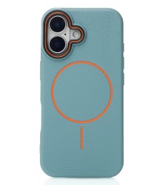 Чохол Beats з текстурою шкіри MagSafe для Apple iPhone 16 (Хвильовий Синій)