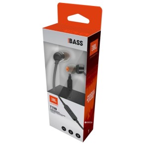 Дротові вакуумні навушники-гарнітура JBL Tune 110 (Чорний) JBLT110BLK K