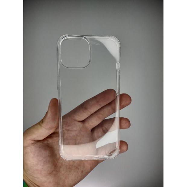 Чехол силиконовый 6D Apple iPhone 15 (Прозрачный)