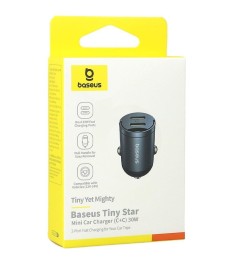 АЗП-адаптер Baseus Tiny Star Mini 30Вт (2Type-C) (Чорний) C00035001121-03