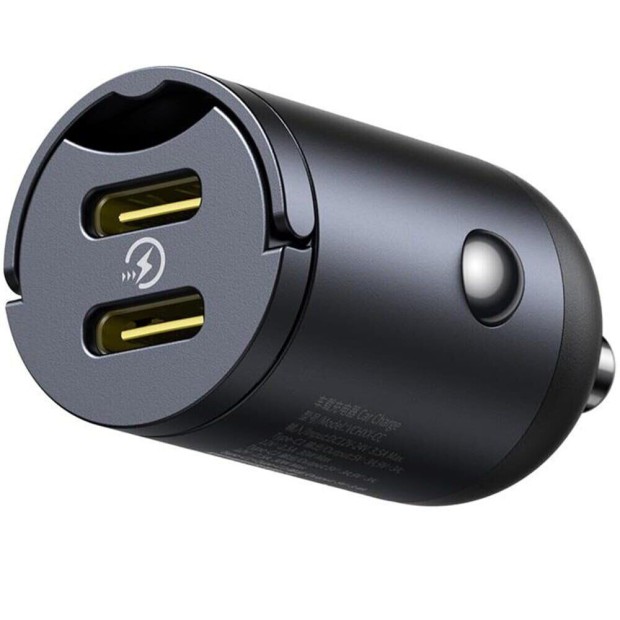 АЗП-адаптер Baseus Tiny Star Mini 30Вт (2Type-C) (Чорний) C00035001121-03