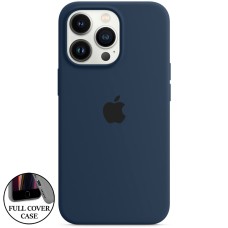 Силіконовий оригінальний круглий чохол для Apple iPhone 13 Pro (09) темно-синій